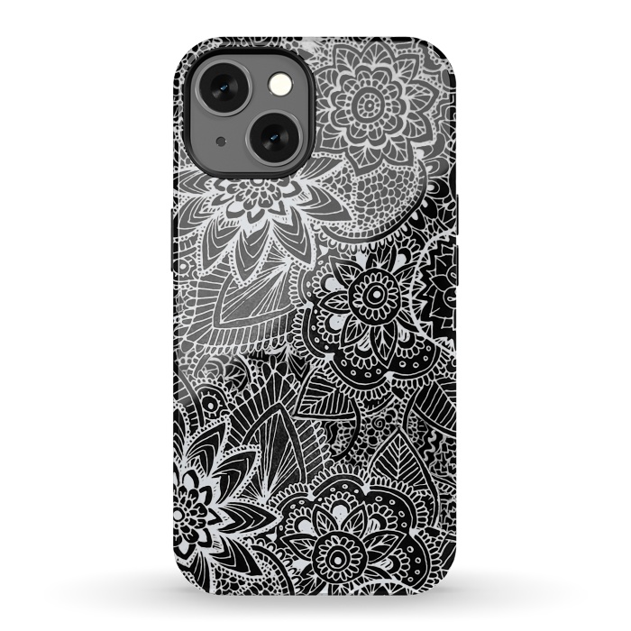 iPhone 13 StrongFit Floral Doodle G581 by Medusa GraphicArt