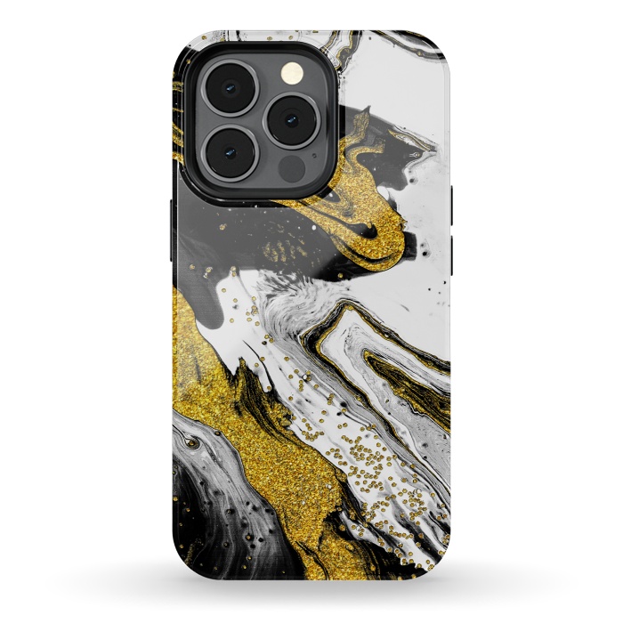 iPhone 13 pro StrongFit Luxe Black and Gold by Ashley Camille