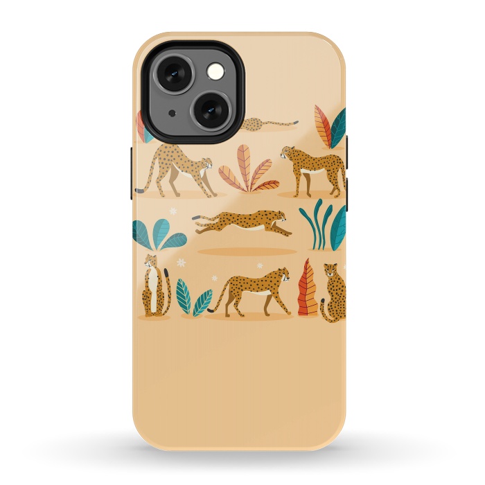 iPhone 13 mini StrongFit Cheetahs beige by Jelena Obradovic
