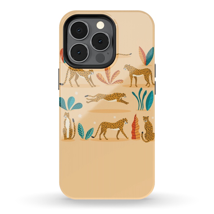 iPhone 13 pro StrongFit Cheetahs beige by Jelena Obradovic