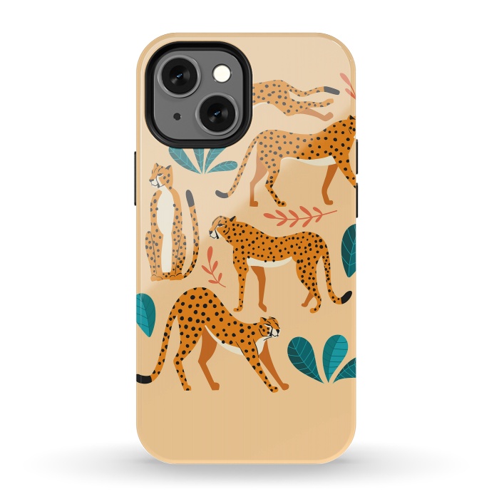 iPhone 13 mini StrongFit Cheetahs beige 02 by Jelena Obradovic