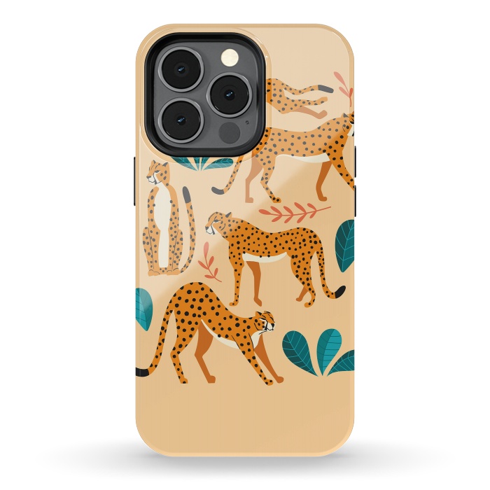 iPhone 13 pro StrongFit Cheetahs beige 02 by Jelena Obradovic