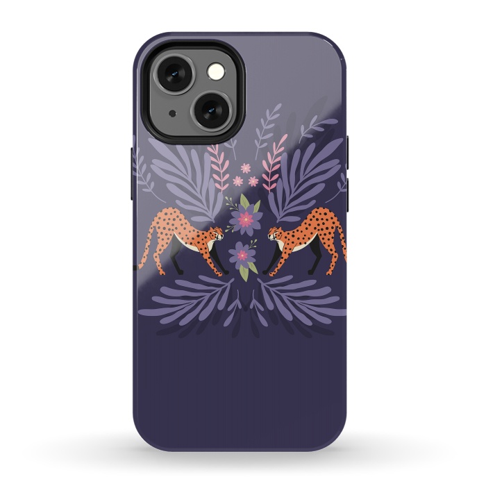 iPhone 13 mini StrongFit Cheetahs pair purple by Jelena Obradovic