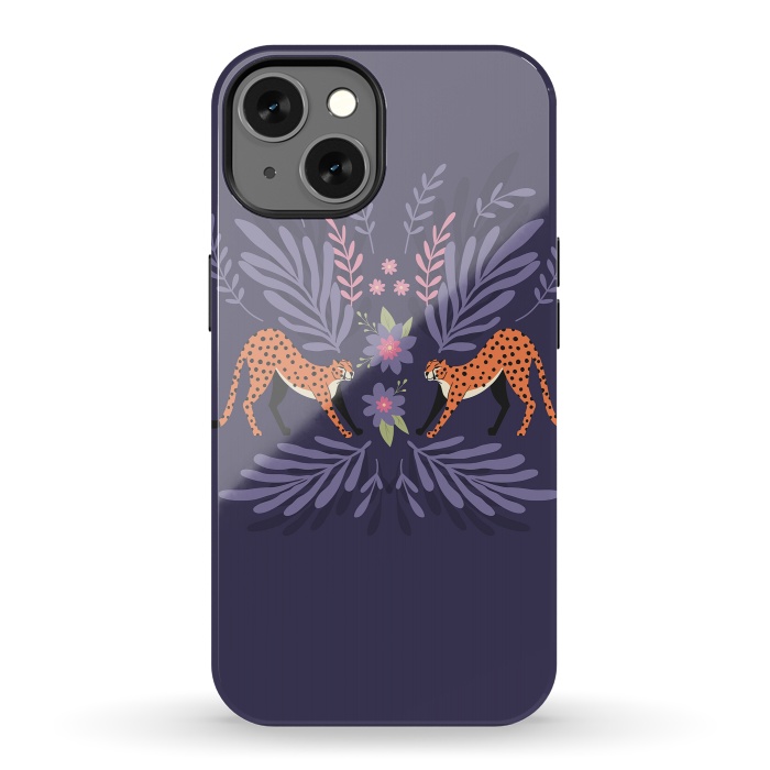 iPhone 13 StrongFit Cheetahs pair purple by Jelena Obradovic