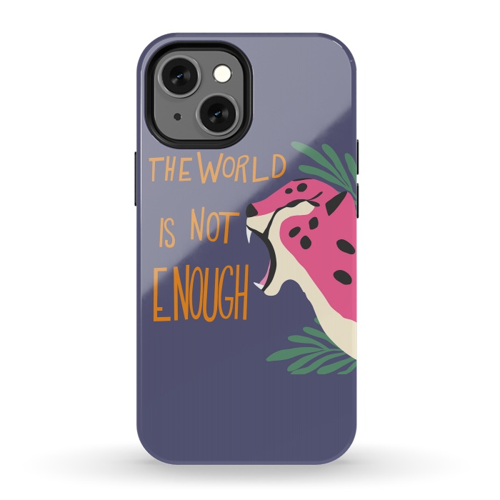 iPhone 13 mini StrongFit Cheetah - the world is not enough, purple by Jelena Obradovic