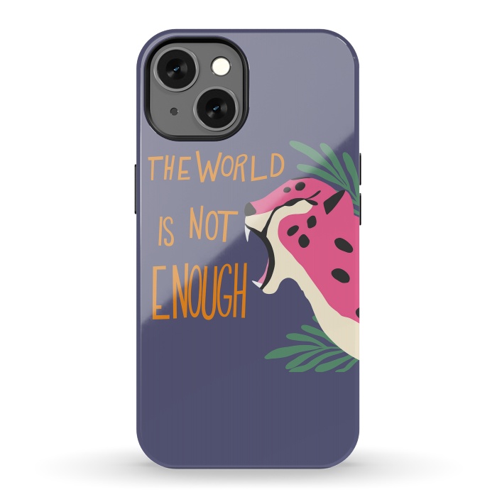 iPhone 13 StrongFit Cheetah - the world is not enough, purple by Jelena Obradovic