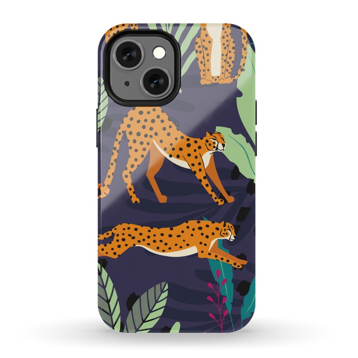 iPhone 13 mini StrongFit Cheetah pattern 02 by Jelena Obradovic