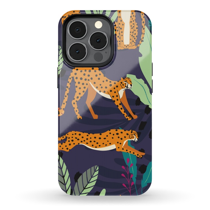 iPhone 13 pro StrongFit Cheetah pattern 02 by Jelena Obradovic