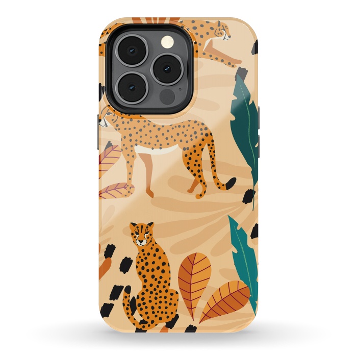 iPhone 13 pro StrongFit Cheetah pattern 03 by Jelena Obradovic