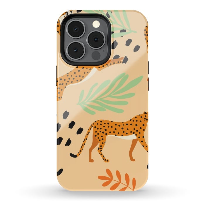 iPhone 13 pro StrongFit Cheetah pattern 07 by Jelena Obradovic