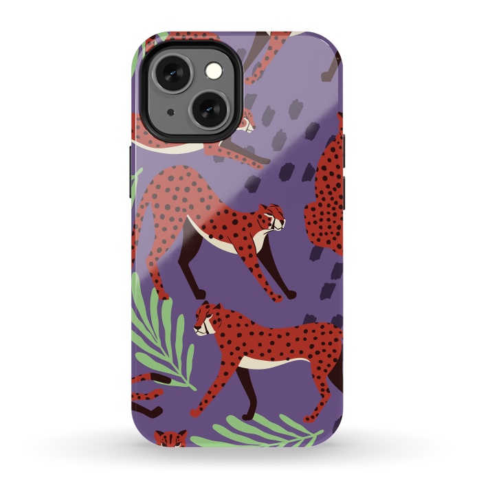 iPhone 13 mini StrongFit Cheetah pattern 10 by Jelena Obradovic