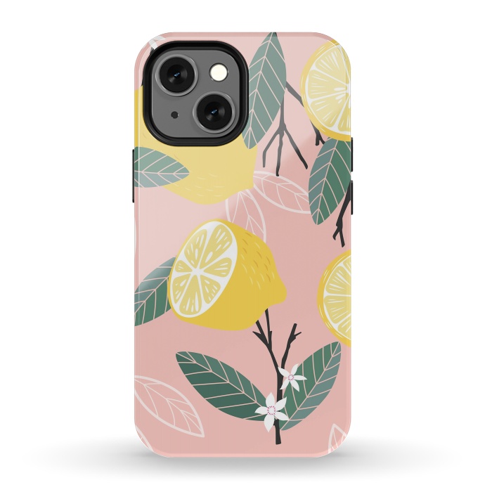 iPhone 13 mini StrongFit Lemon pattern 01 by Jelena Obradovic
