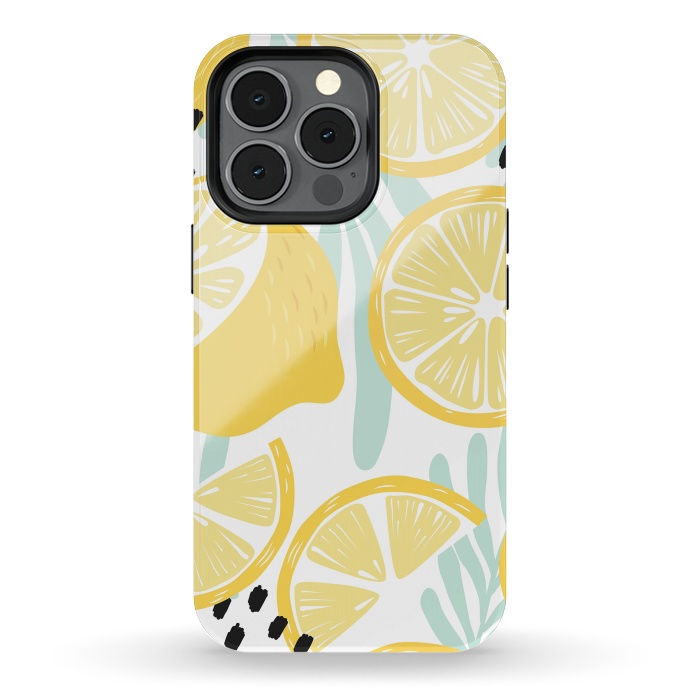 iPhone 13 pro StrongFit Lemon pattern 02 by Jelena Obradovic