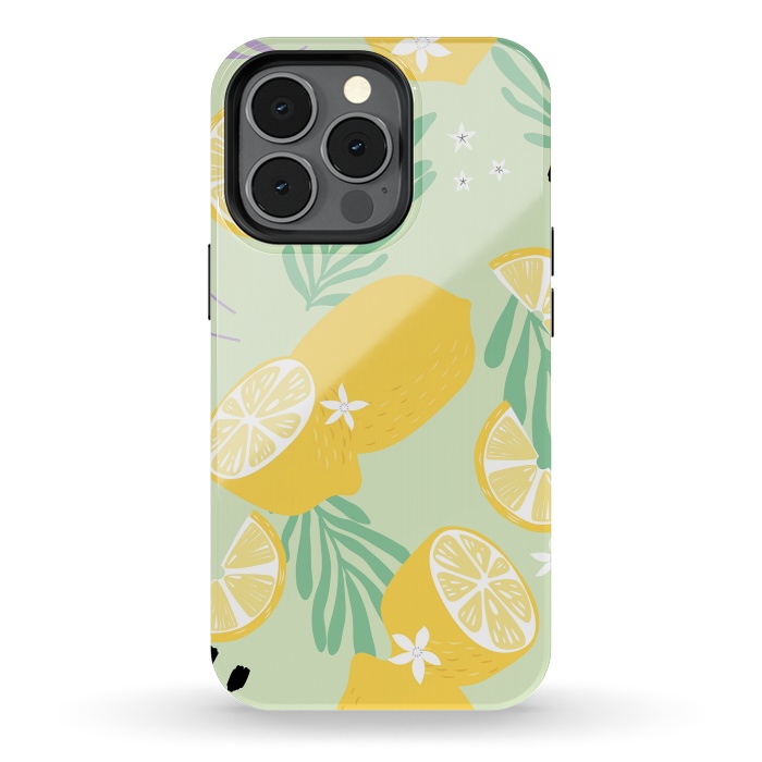 iPhone 13 pro StrongFit Lemon pattern 04 by Jelena Obradovic