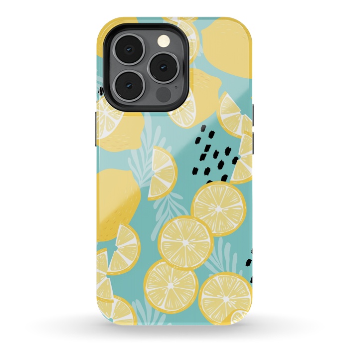 iPhone 13 pro StrongFit Lemon pattern 06 by Jelena Obradovic