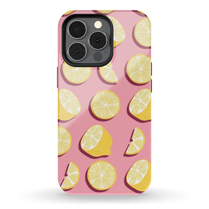 iPhone 13 pro StrongFit Lemon pattern 07 by Jelena Obradovic