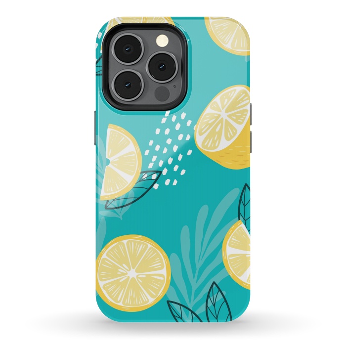 iPhone 13 pro StrongFit Lemon pattern 08 by Jelena Obradovic