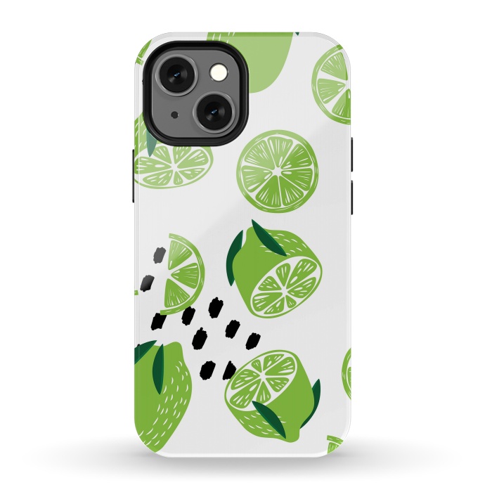 iPhone 13 mini StrongFit Lime pattern 01 by Jelena Obradovic