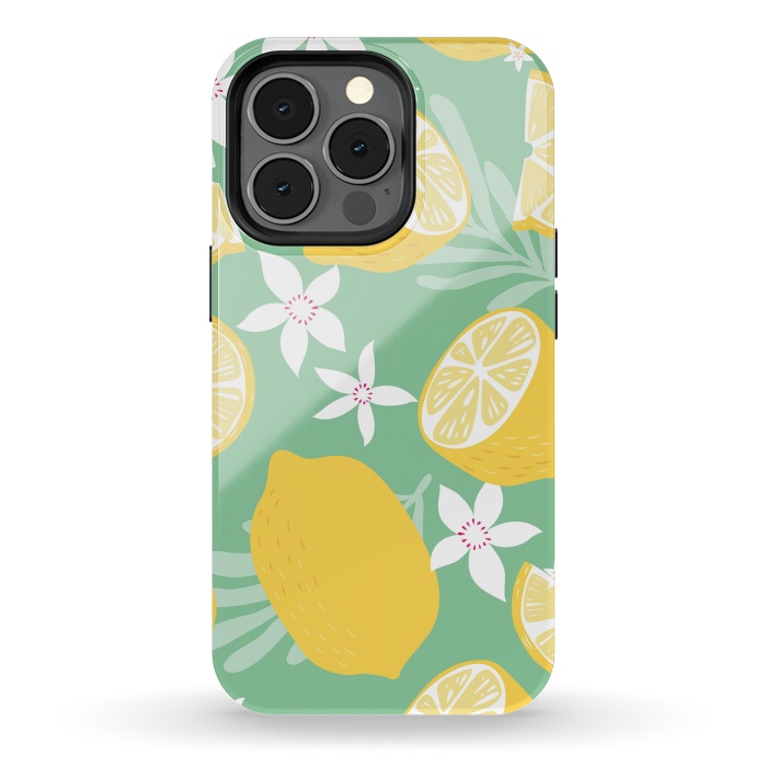 iPhone 13 pro StrongFit Lemon pattern 09 by Jelena Obradovic