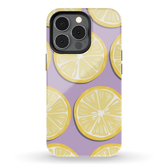 iPhone 13 pro StrongFit Lemon pattern 10 by Jelena Obradovic