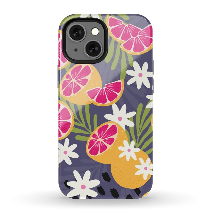 iPhone 13 mini StrongFit Grapefruit pattern 02 by Jelena Obradovic