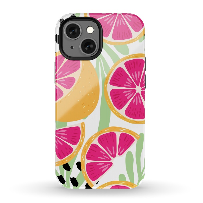 iPhone 13 mini StrongFit Grapefruit pattern 03 by Jelena Obradovic