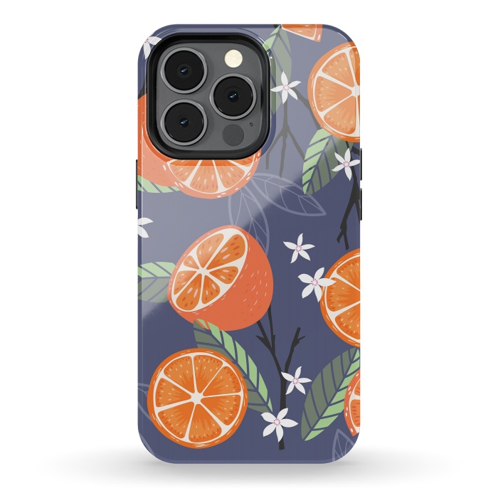 iPhone 13 pro StrongFit Orange pattern 01 by Jelena Obradovic