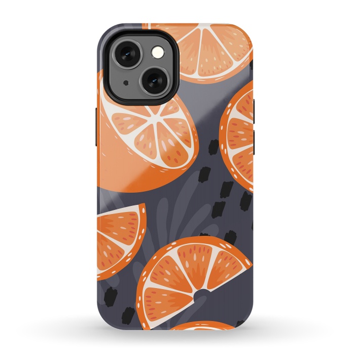 iPhone 13 mini StrongFit Orange pattern 02 by Jelena Obradovic