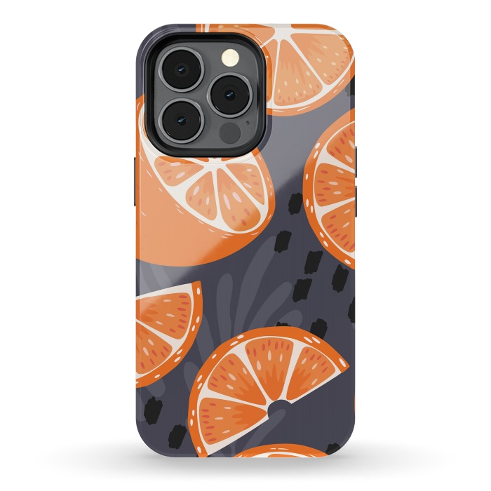 iPhone 13 pro StrongFit Orange pattern 02 by Jelena Obradovic