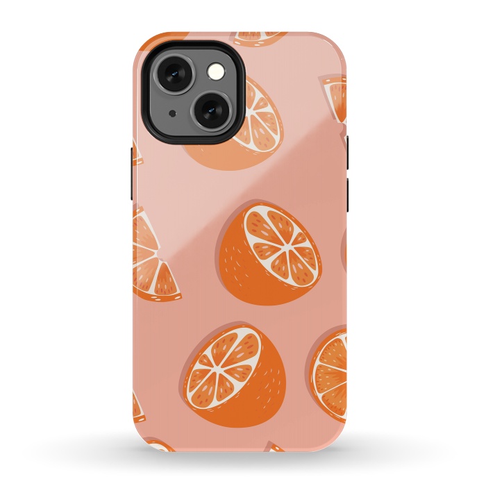iPhone 13 mini StrongFit Orange pattern 03 by Jelena Obradovic