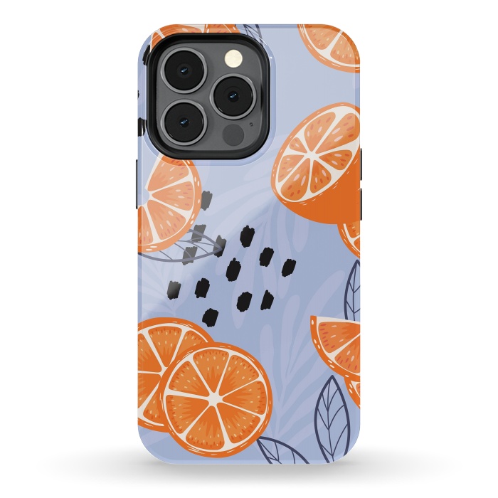 iPhone 13 pro StrongFit Orange pattern 04 by Jelena Obradovic