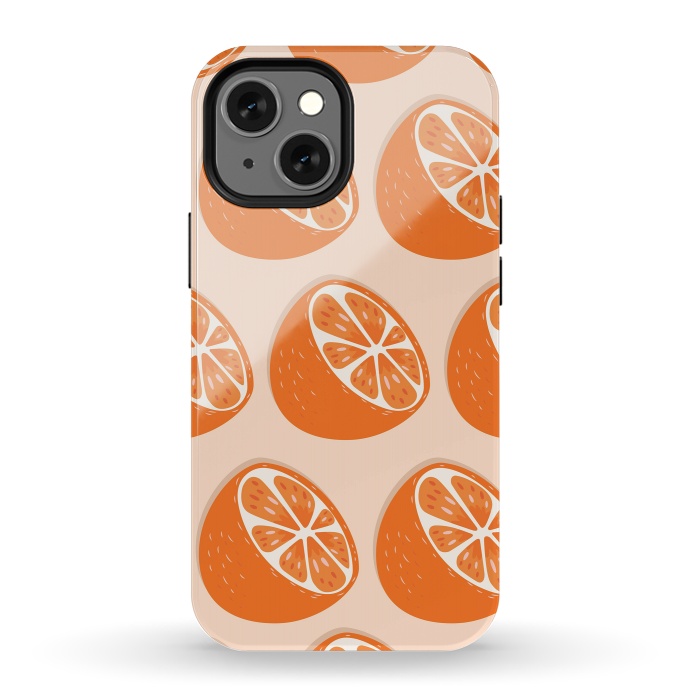 iPhone 13 mini StrongFit Orange pattern 07 by Jelena Obradovic