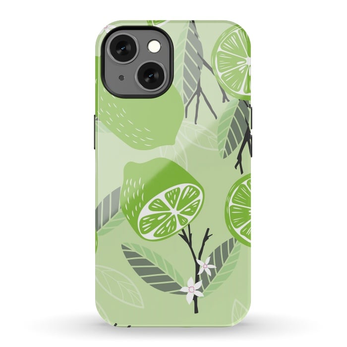 iPhone 13 StrongFit Lime pattern 02 by Jelena Obradovic