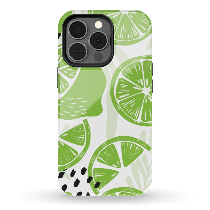iPhone 13 pro StrongFit Lime pattern 03 by Jelena Obradovic