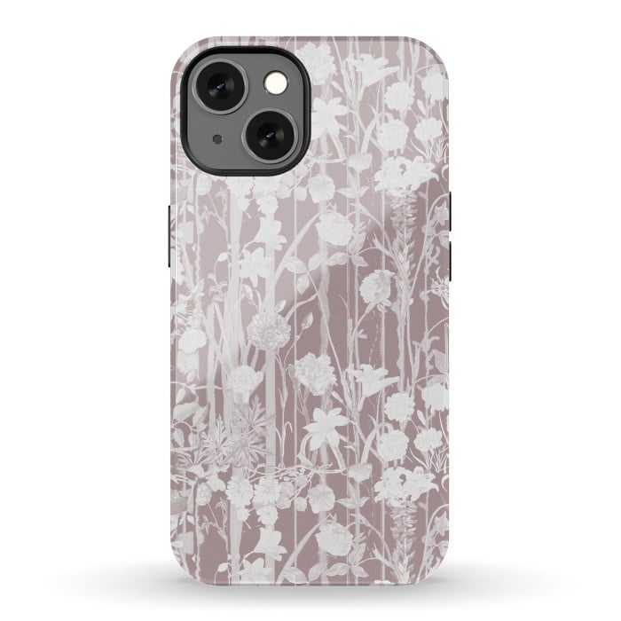 iPhone 13 StrongFit Dusty pink botanical flower garden by Oana 