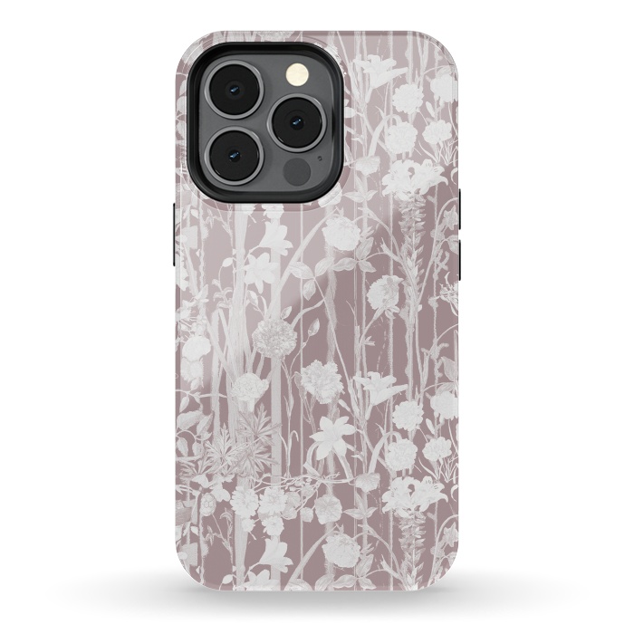 iPhone 13 pro StrongFit Dusty pink botanical flower garden by Oana 