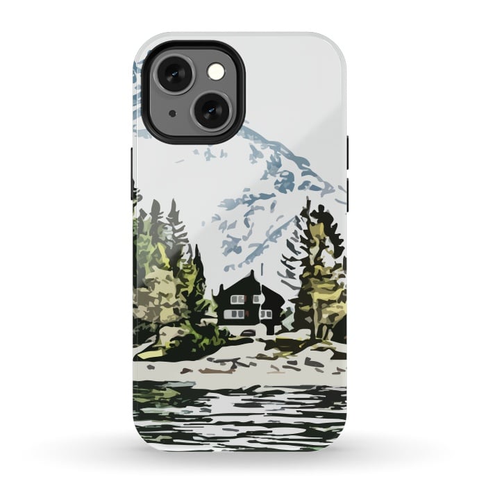 iPhone 13 mini StrongFit Mountain Forest by Creativeaxle