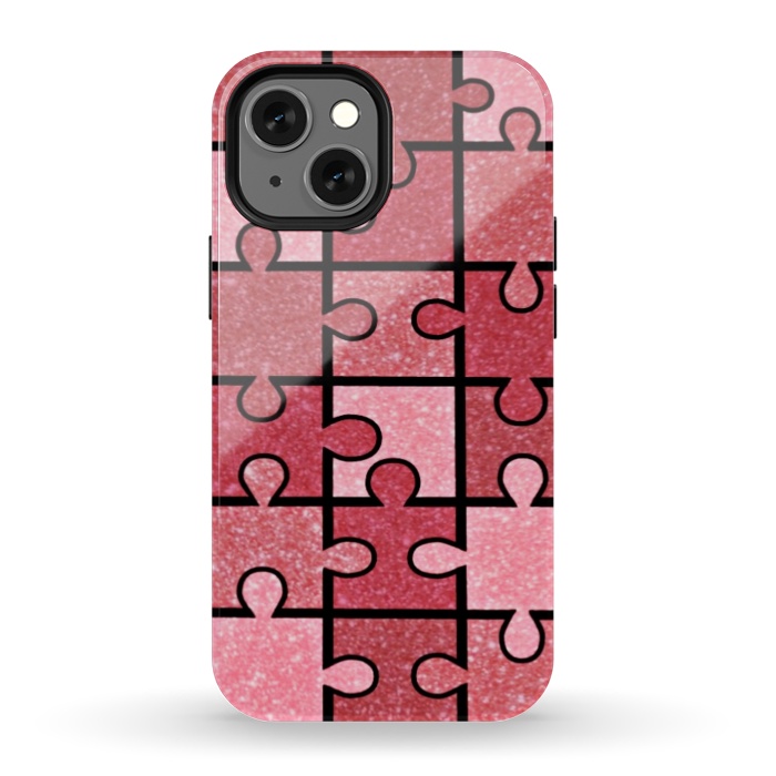 iPhone 13 mini StrongFit Pink puzzle by CAS