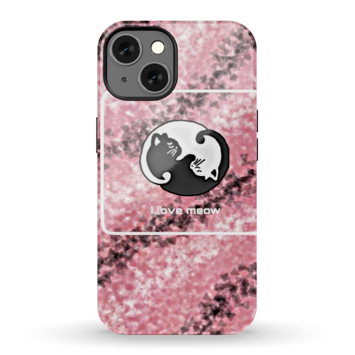 iPhone 13 StrongFit Yinyang Cat pink by CAS