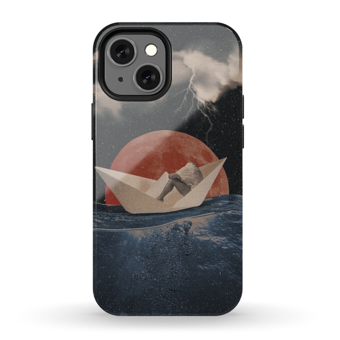 iPhone 13 mini StrongFit Paper Boat by Eleaxart