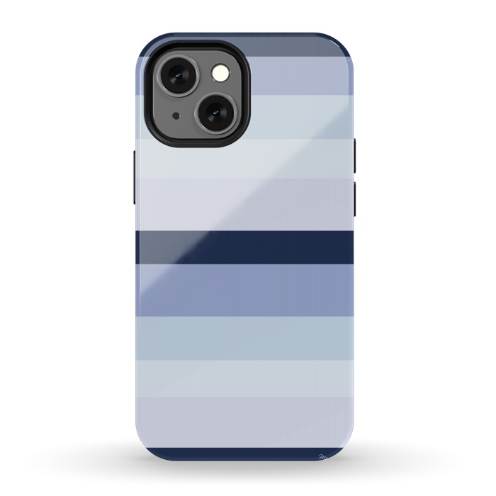 iPhone 13 mini StrongFit Blue Stripes by Martina