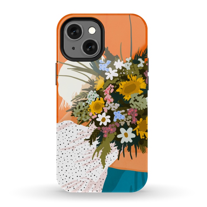 iPhone 13 mini StrongFit Happiness Is To Hold Flowers In Both Hands by Uma Prabhakar Gokhale