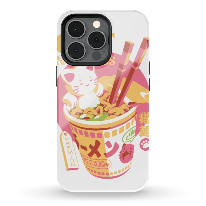 iPhone 13 pro StrongFit Cat Noodles by Ilustrata