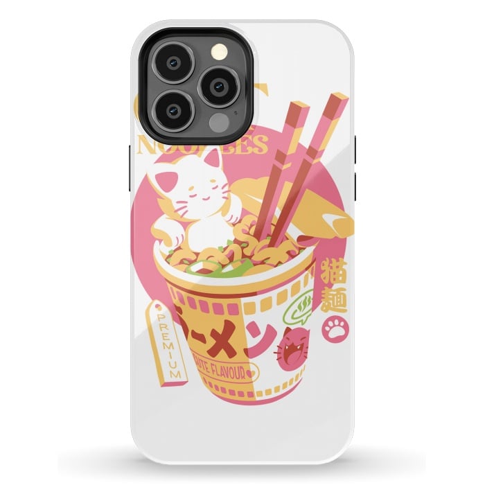 iPhone 13 Pro Max StrongFit Cat Noodles by Ilustrata