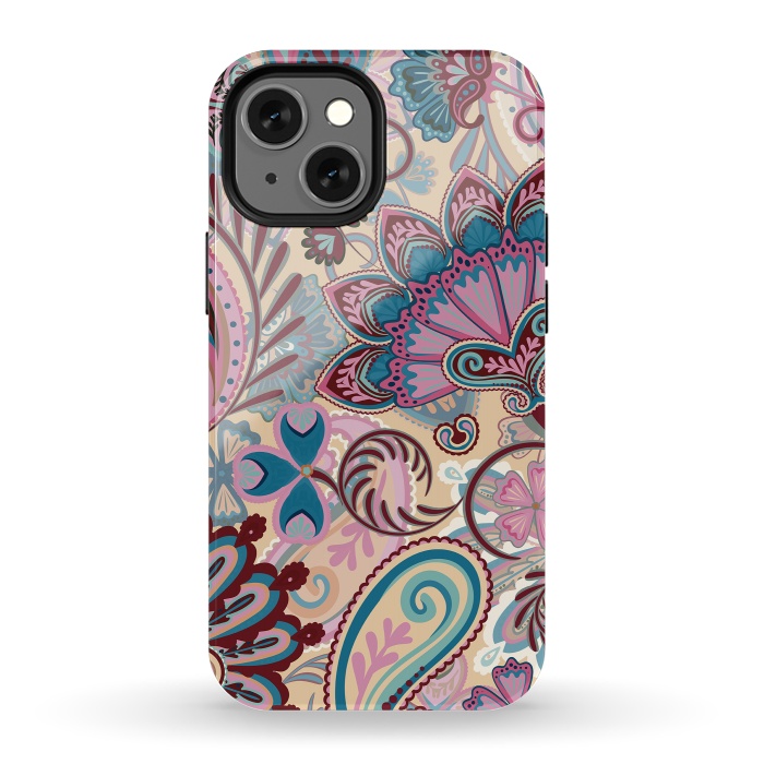 iPhone 13 mini StrongFit Paisley Flowers Design by ArtsCase