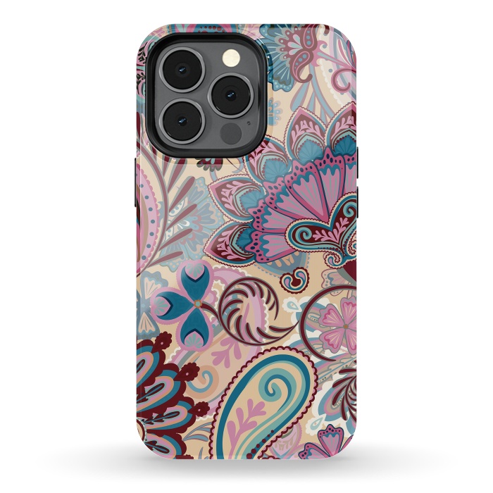 iPhone 13 pro StrongFit Paisley Flowers Design by ArtsCase