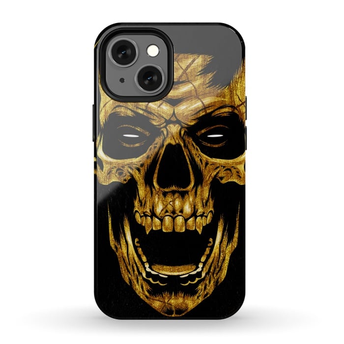 iPhone 13 mini StrongFit Golden Skull by Alberto