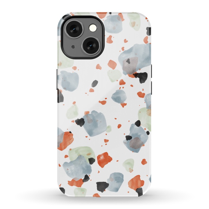iPhone 13 StrongFit Abstract Watercolor Painting Terrazzo Pattern 05 by amini54