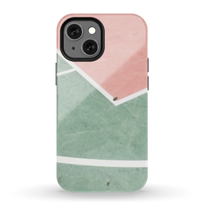 iPhone 13 mini StrongFit green pink marble shades by MALLIKA