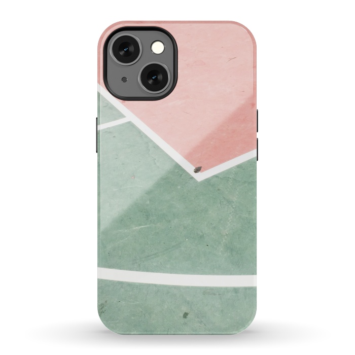iPhone 13 StrongFit green pink marble shades by MALLIKA